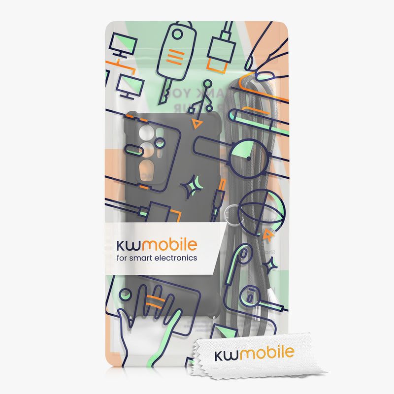 kwmobile Necklace Case compatible with Oppo Find X3 Neo - Cover with Lanyard - Silicone Protective Case