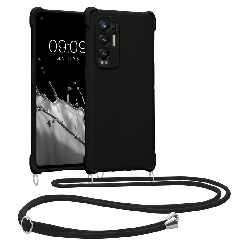 kwmobile Necklace Case compatible with Oppo Find X3 Neo - Cover with Lanyard - Silicone Protective Case