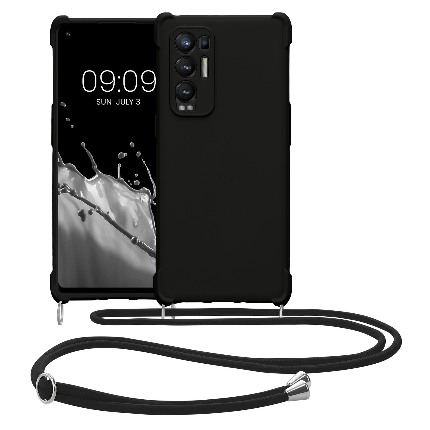 kwmobile Necklace Case compatible with Oppo Find X3 Neo - Cover with Lanyard - Silicone Protective Case