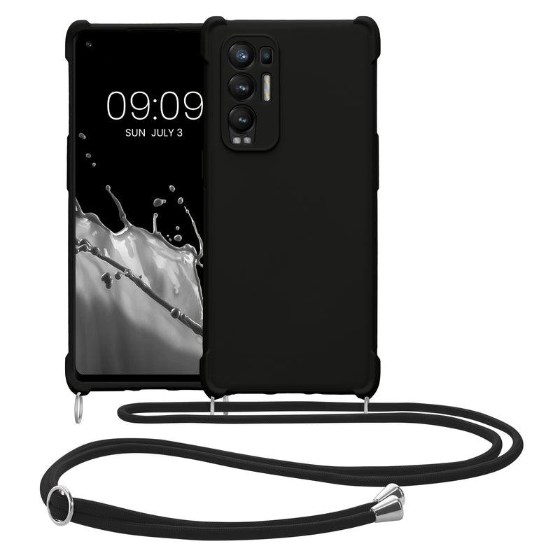 kwmobile Necklace Case compatible with Oppo Find X3 Neo - Cover with Lanyard - Silicone Protective Case