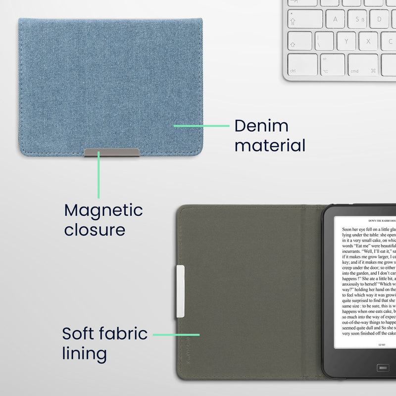 kwmobile Flip Case compatible with Tolino Vision 1 / 2 / 3 / 4 HD - e-Reader Protective Case - eReader Cover