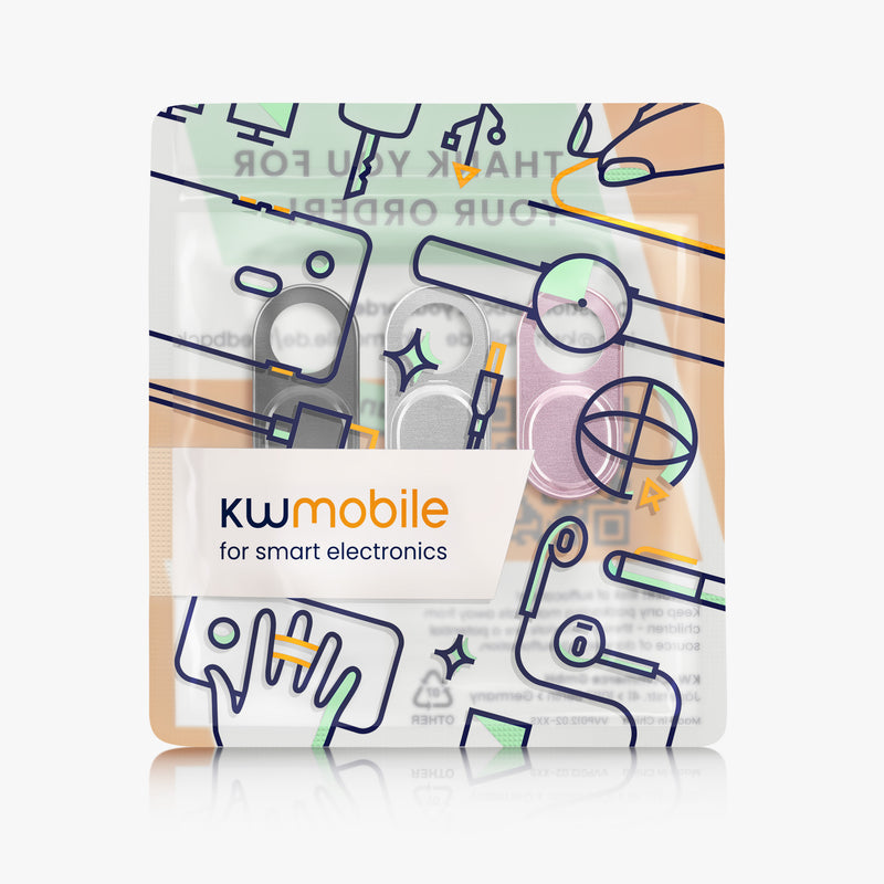 kwmobile Webcam Cover for Tablet Laptop Notebook etc. - 3x Ultra-Thin Camera Cover - Metal Protective Slider