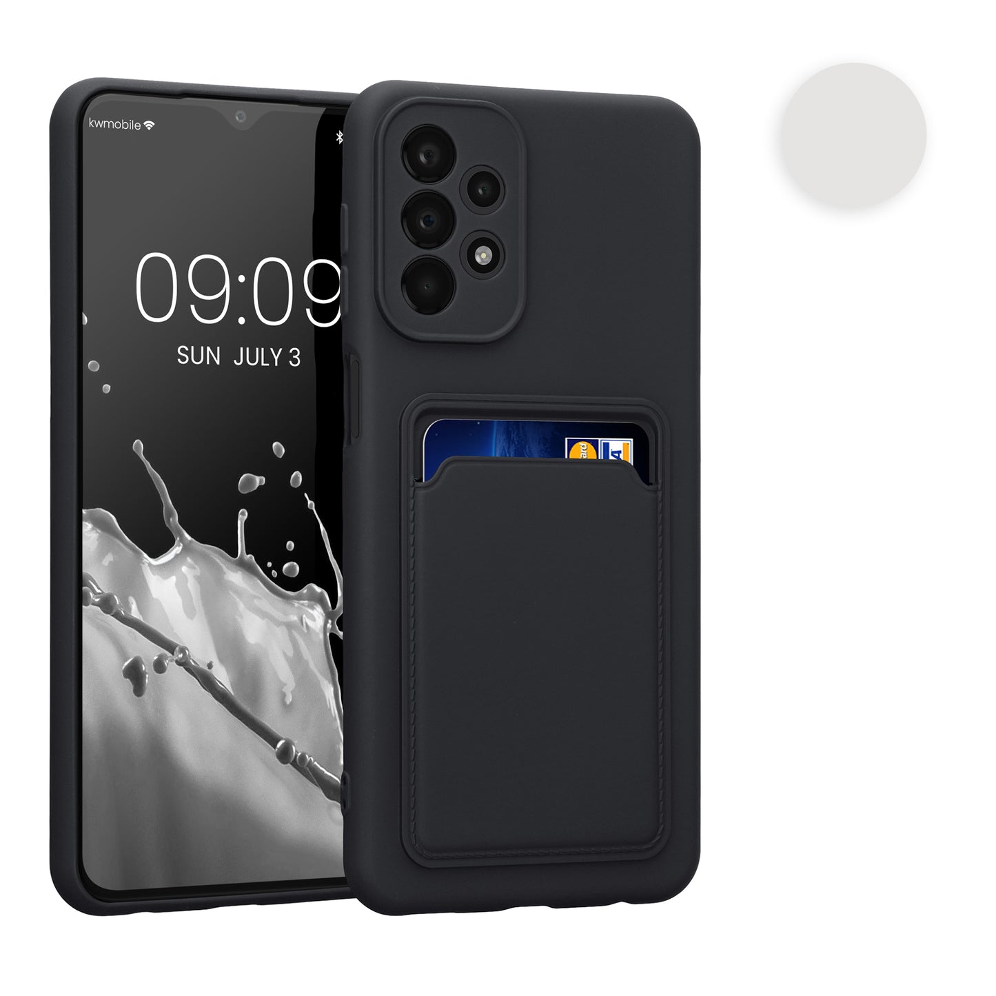 kwmobile Handyhülle kompatibel mit Samsung Galaxy A23 4G / 5G Hülle - Handy Cover mit Fach für Karten - in Schwarz Schwarz  