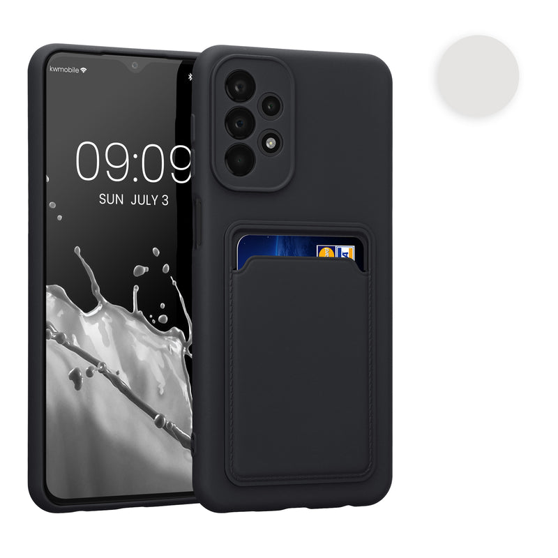 kwmobile Handyhülle kompatibel mit Samsung Galaxy A23 4G / 5G Hülle - Handy Cover mit Fach für Karten - in Schwarz Schwarz  