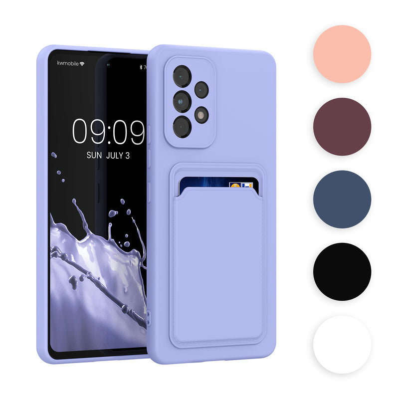 kwmobile Handyhülle kompatibel mit Samsung Galaxy A53 5G Hülle - Handy Cover mit Fach für Karten - in Neon Pink Neon Pink  