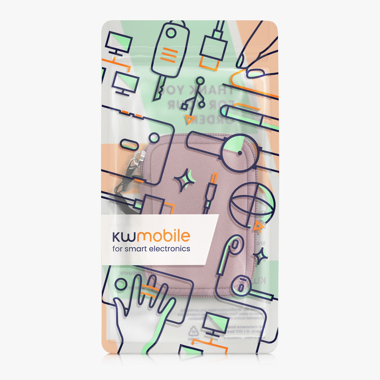 kwmobile In-Ear Headphone Case compatible with in-ear Headphones - Cover Case - 6 x 9 cm Inner Dimensions - Pouch