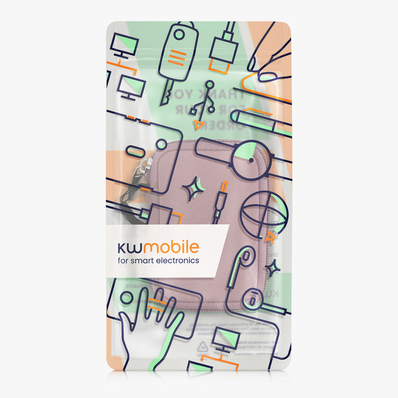 kwmobile In-Ear Headphone Case compatible with in-ear Headphones - Cover Case - 6 x 9 cm Inner Dimensions - Pouch
