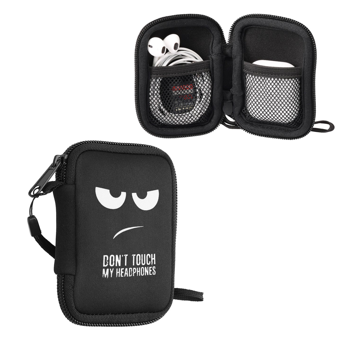 kwmobile In-Ear Headphone Case compatible with in-ear Headphones - Cover Case - 6 x 9 cm Inner Dimensions - Pouch