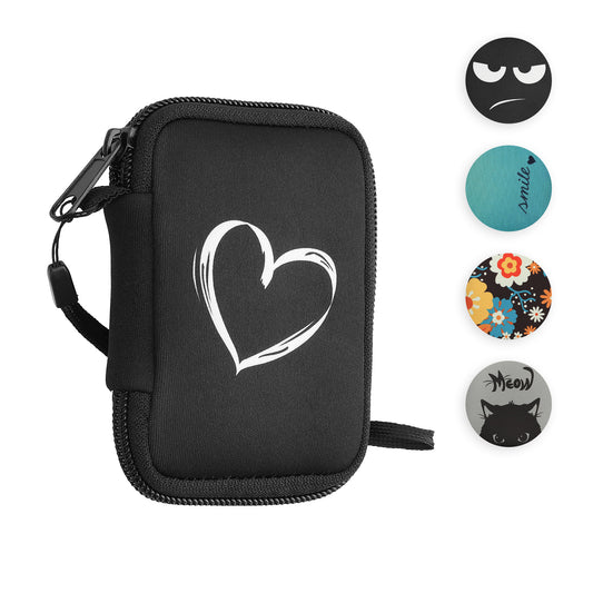 kwmobile In-Ear Kopfhörer Tasche kompatibel mit in-ear Headphones - Hülle Neopren Cover Case - Innenmaße - Etui in Braun Weiß Beige Braun  [dsg12]