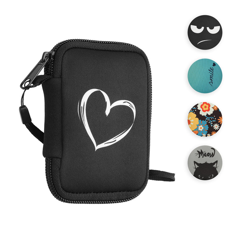 kwmobile In-Ear Kopfhörer Tasche kompatibel mit in-ear Headphones - Hülle Neopren Cover Case - Innenmaße - Etui in Braun Weiß Beige Braun  [dsg12]