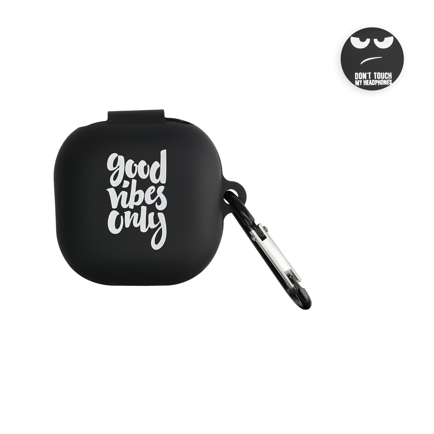 kwmobile Hülle kompatibel mit Samsung Galaxy Buds 2 Pro / Buds 2 / Buds Live Hülle - Silikon Kopfhörer Schutzhülle Case Cover Weiß Schwarz Weiß  [dsg02]
