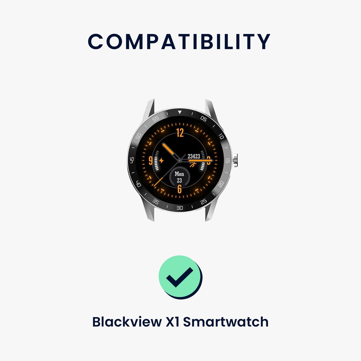 kwmobile Watch Strap for Blackview X1 Smartwatch Wristband Fitness Tracker Band Set Replacement Strap