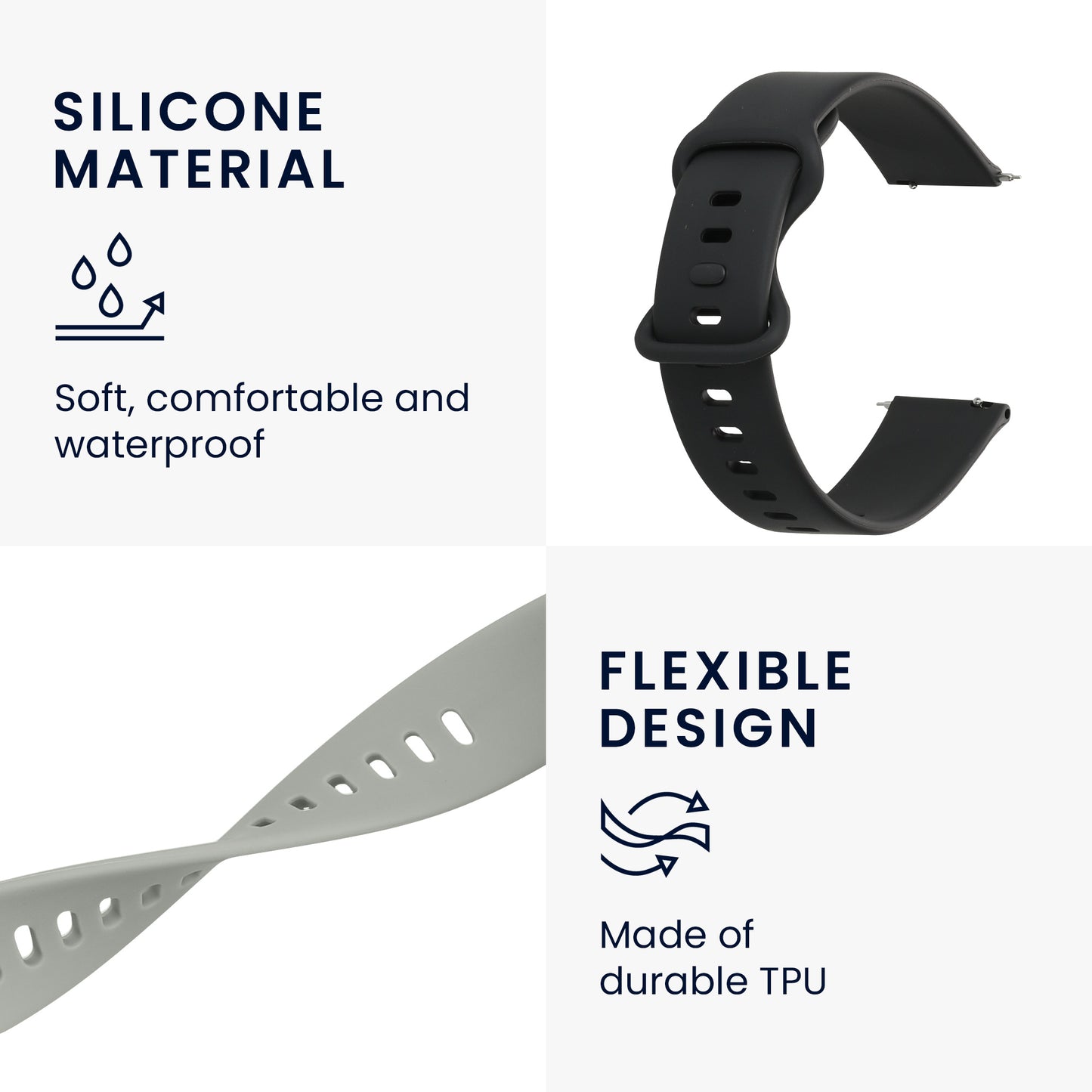 kwmobile Watch Strap for Huami Amazfit Bip / Bip Lite - Fitness Tracker Band Set Replacement Strap Smartwatch