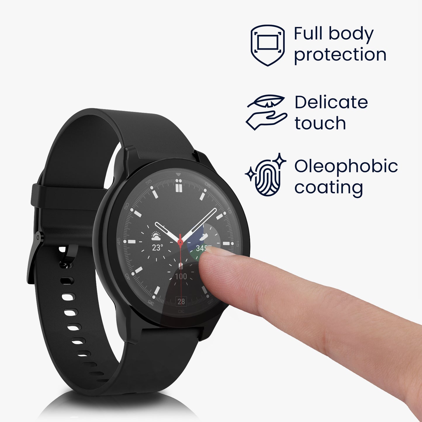 kwmobile Glass Case for HONOR Watch GS 3 Protective Cover Fullbody Fitness Tracker Case Set