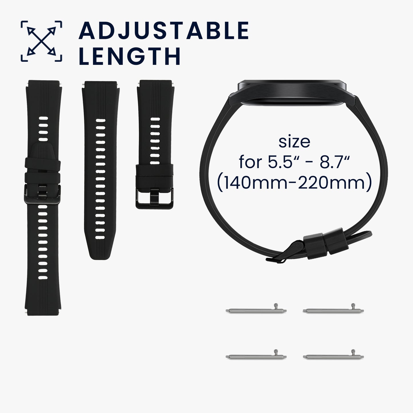 kwmobile Watch Strap for HONOR Watch GS 3 Strap Fitness Tracker Band Set Replacement Strap Smartwatch