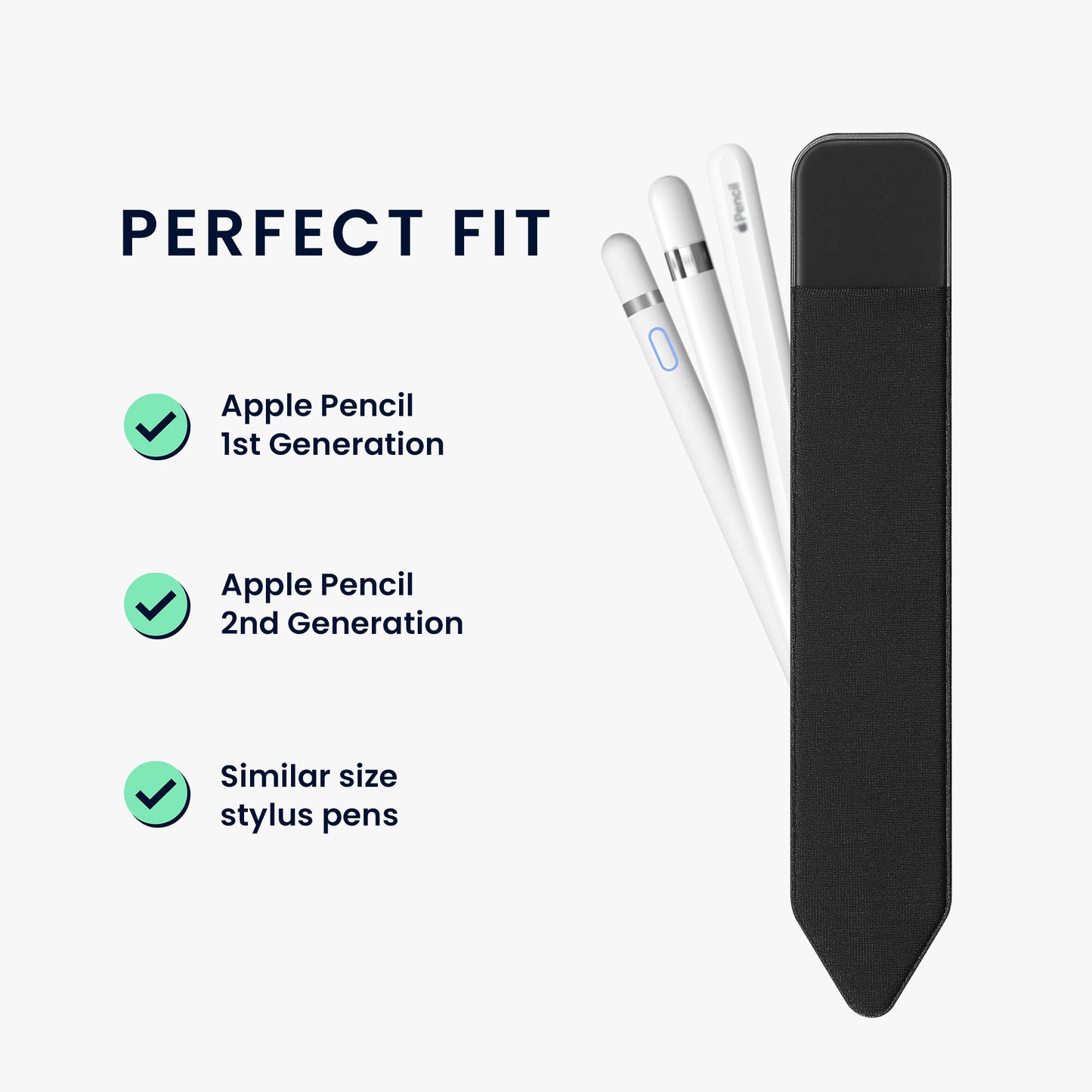 kwmobile Tablet Pen Holder compatible with Apple Pencil - Universal Holder for Digital Pens - Self-adhesive PU Leather