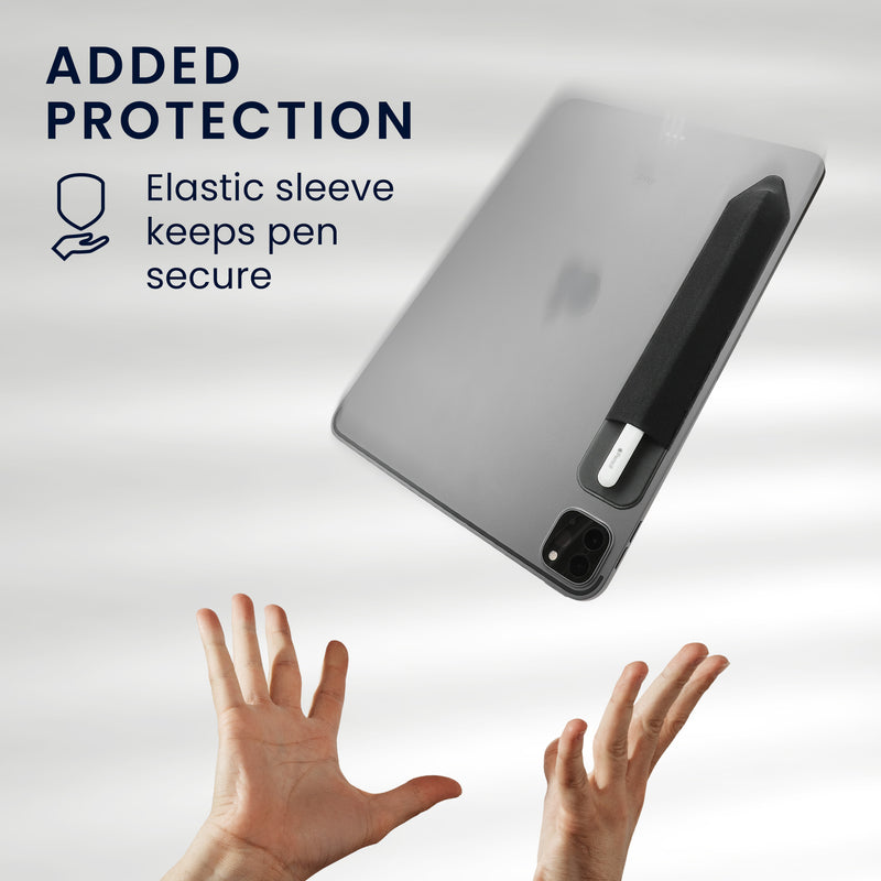 kwmobile Tablet Pen Holder compatible with Apple Pencil - Universal Holder for Digital Pens - Self-adhesive PU Leather