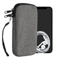 kwmobile Smartphone Pouch - Fabric Phone Case with Zipper - 16.5 x 8.9 cm Internal Dimensions