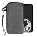 kwmobile Smartphone Pouch - Fabric Phone Case with Zipper - 16.5 x 8.9 cm Internal Dimensions