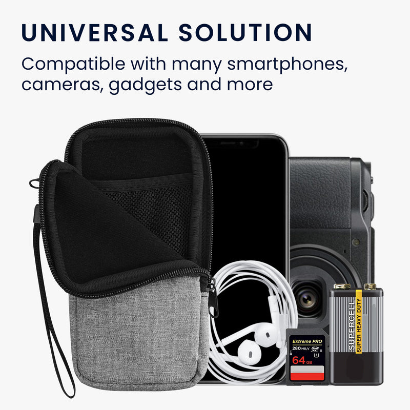 kwmobile Smartphone Pouch - Fabric Phone Case with Zipper - 16.5 x 8.9 cm Internal Dimensions