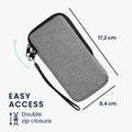 kwmobile Smartphone Pouch - Fabric Phone Case with Zipper - 16.5 x 8.9 cm Internal Dimensions