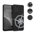kwmobile Hülle kompatibel mit Samsung Galaxy A33 5G - Handyhülle Silikon Case - Don't touch my Phone Weiß Schwarz Weiß  [dsg01]