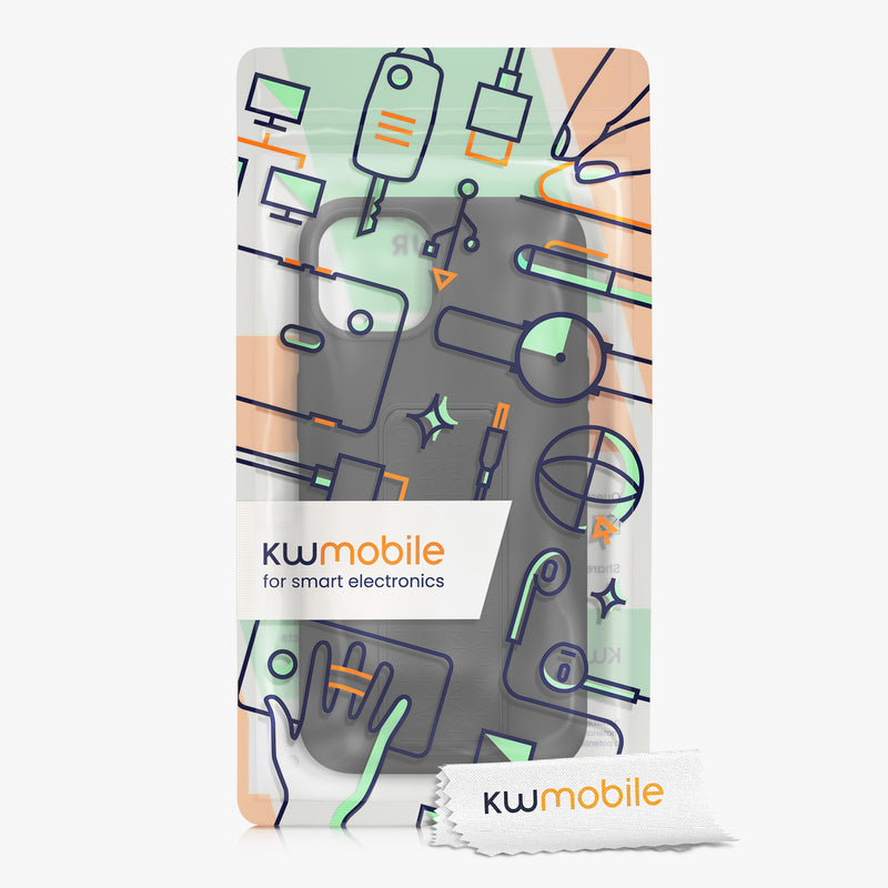 kwmobile Cell Phone Case for Apple iPhone 13 with Finger Holder and Stand Protective Cover