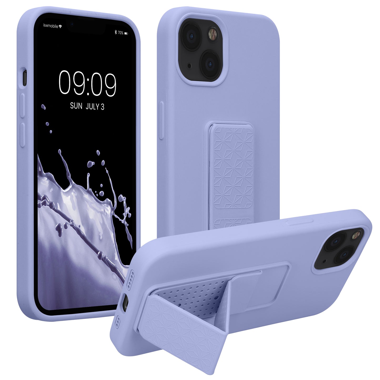 kwmobile Cell Phone Case for Apple iPhone 13 with Finger Holder and Stand Protective Cover