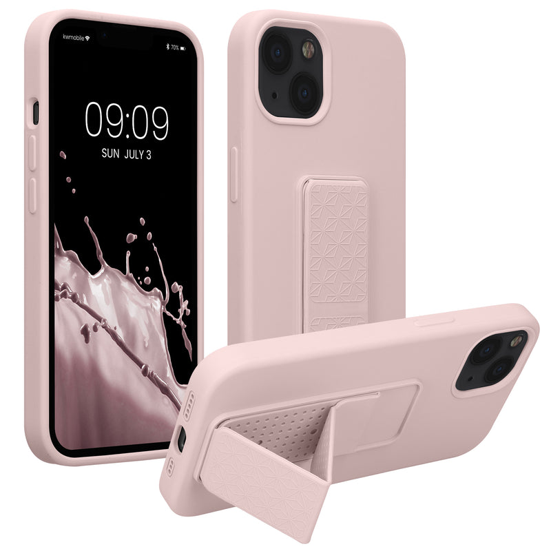 kwmobile Cell Phone Case for Apple iPhone 13 with Finger Holder and Stand Protective Cover
