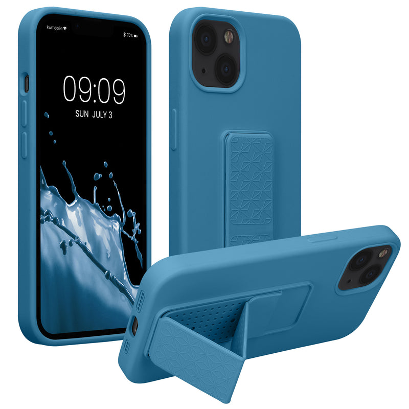 kwmobile Cell Phone Case for Apple iPhone 13 with Finger Holder and Stand Protective Cover