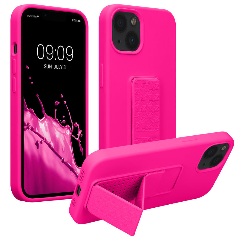 kwmobile Cell Phone Case for Apple iPhone 13 with Finger Holder and Stand Protective Cover