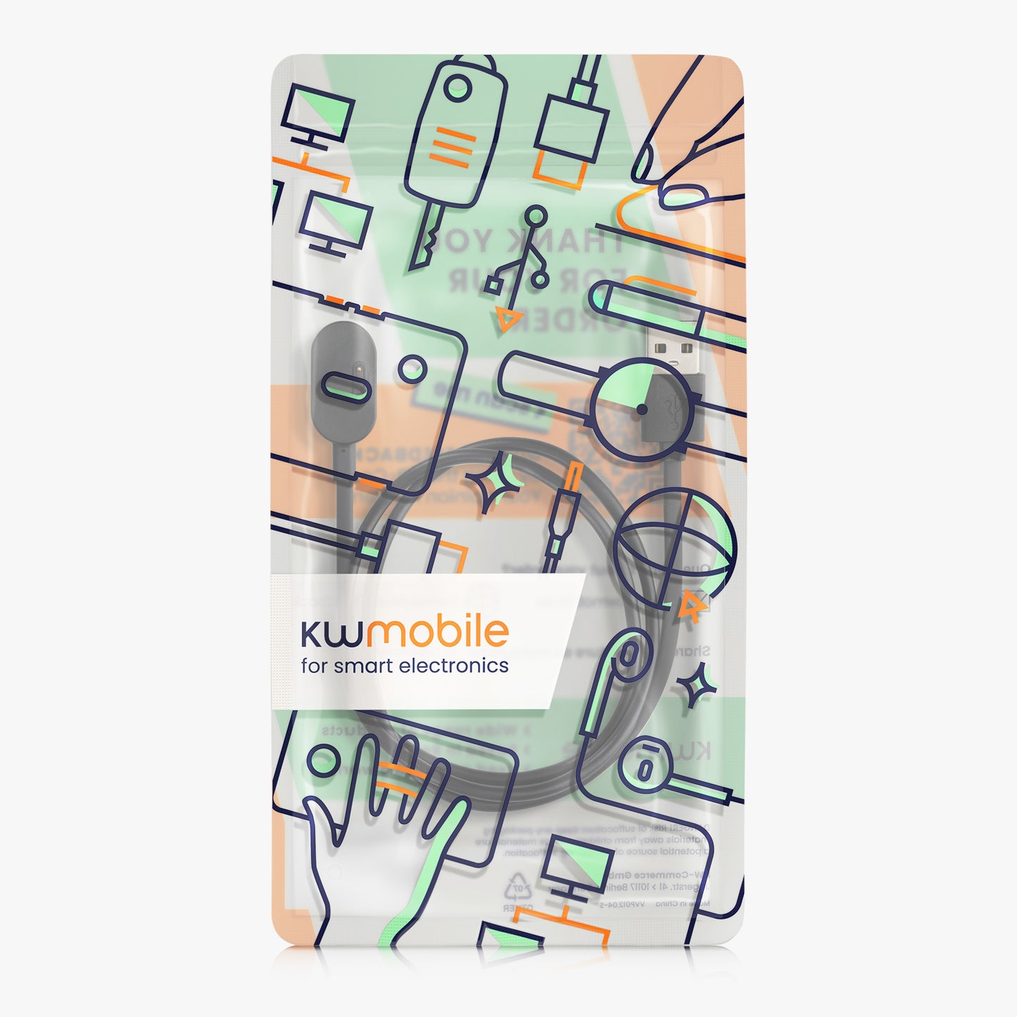 kwmobile USB Cable Charger compatible with imoo Watch Phone Z6 / Watch Phone Z1 Charging Cable - Smart Watch Replacement Cable - Fitness Tracker Charging Cable