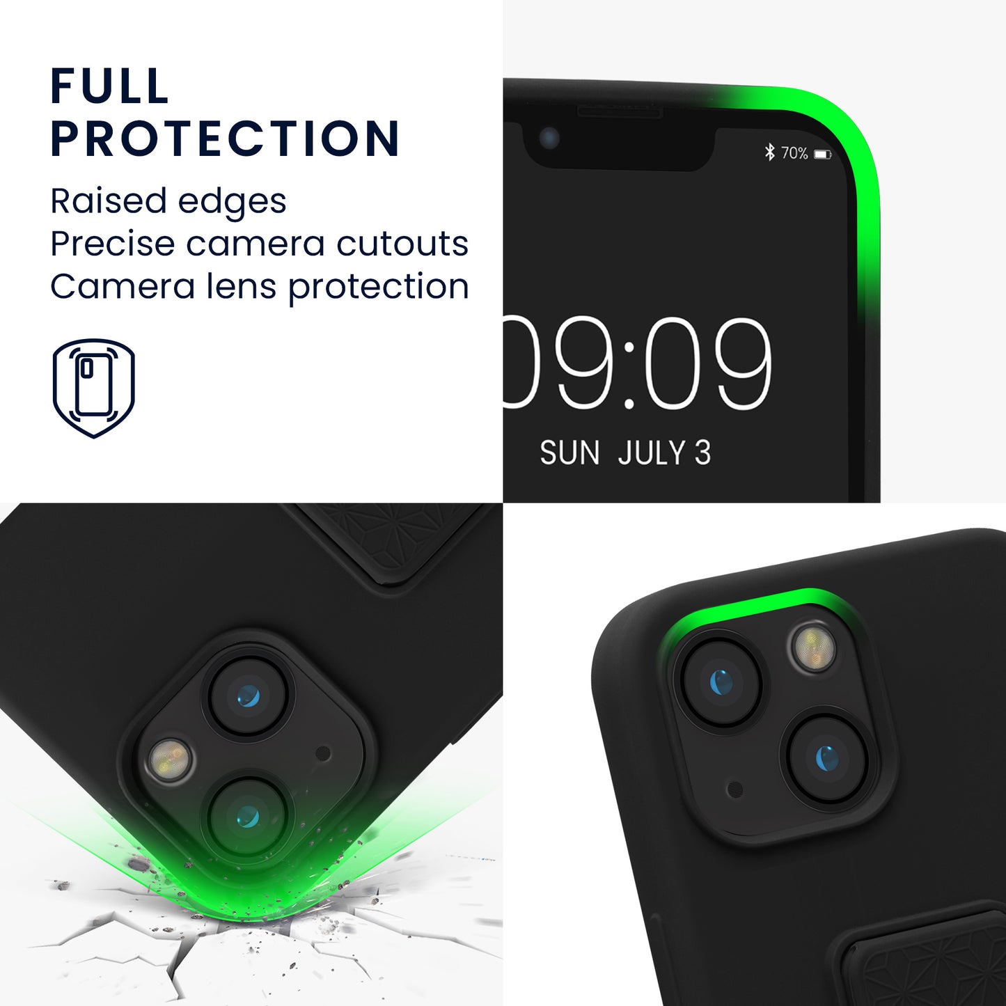 kwmobile Phone Case for Apple iPhone 13 mini Cover with Finger Holder and Stand Protective Case