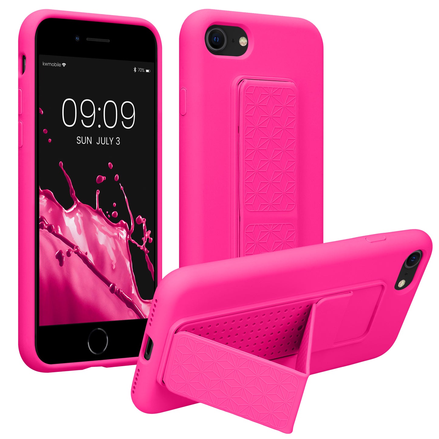 kwmobile Phone Case for Apple iPhone SE (2022) / SE (2020) / 8 / 7 Cover with Finger Holder and Stand Protective Case