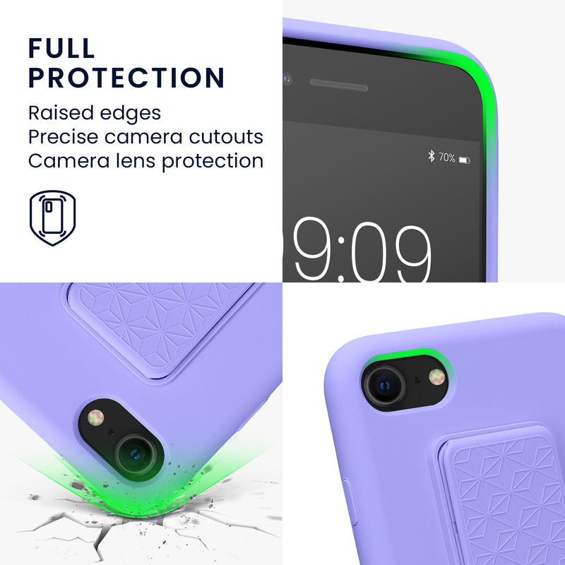 kwmobile Phone Case for Apple iPhone SE (2022) / SE (2020) / 8 / 7 Cover with Finger Holder and Stand Protective Case