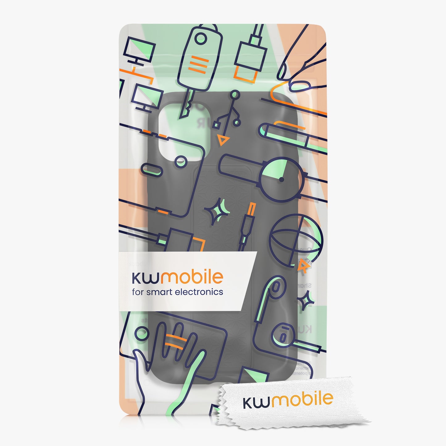 kwmobile Cell Phone Case for Apple iPhone 11 with Finger Holder and Stand Protective Cover