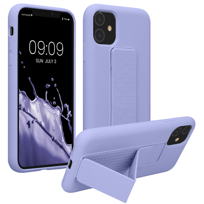 kwmobile Cell Phone Case for Apple iPhone 11 with Finger Holder and Stand Protective Cover