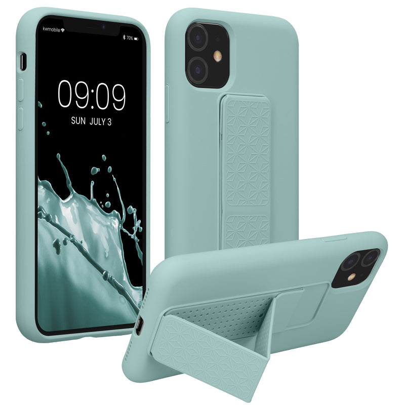 kwmobile Cell Phone Case for Apple iPhone 11 with Finger Holder and Stand Protective Cover