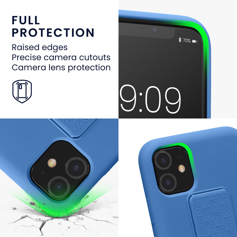 kwmobile Cell Phone Case for Apple iPhone 11 with Finger Holder and Stand Protective Cover