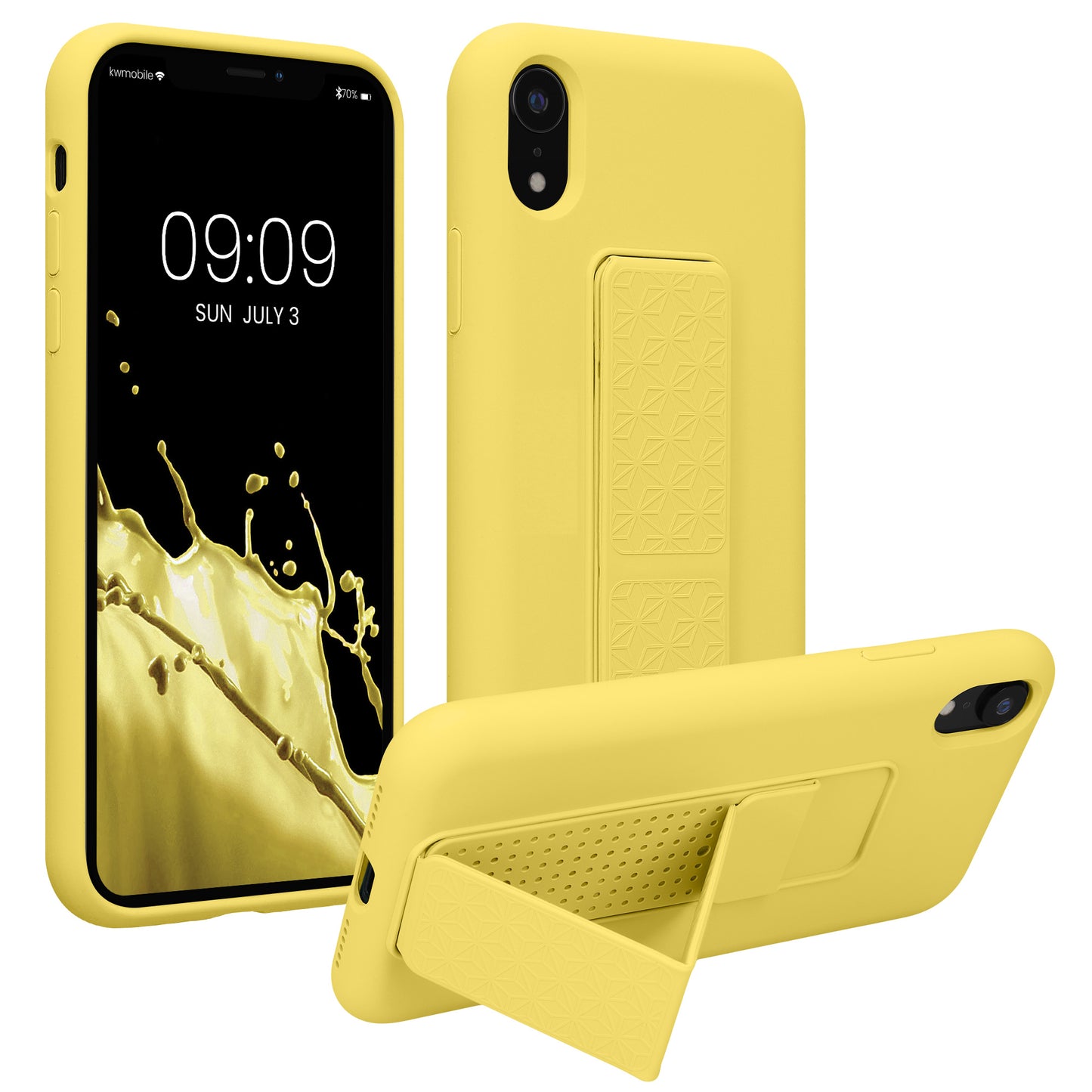 kwmobile Cell Phone Case for Apple iPhone XR Case with Finger Holder and Stand Protective Cover