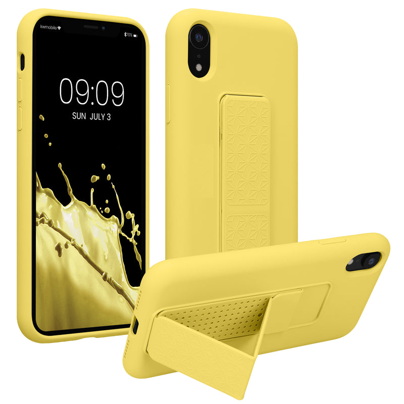 kwmobile Cell Phone Case for Apple iPhone XR Case with Finger Holder and Stand Protective Cover