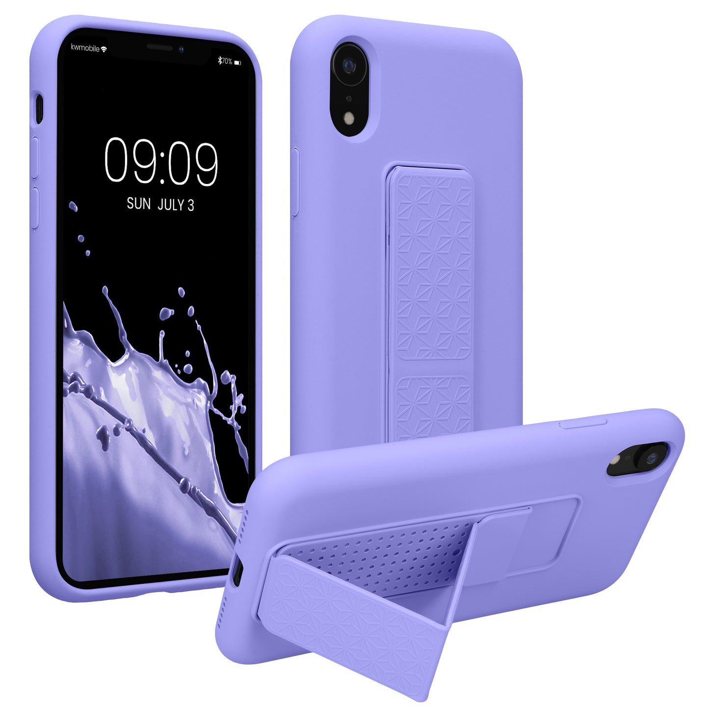 kwmobile Cell Phone Case for Apple iPhone XR Case with Finger Holder and Stand Protective Cover