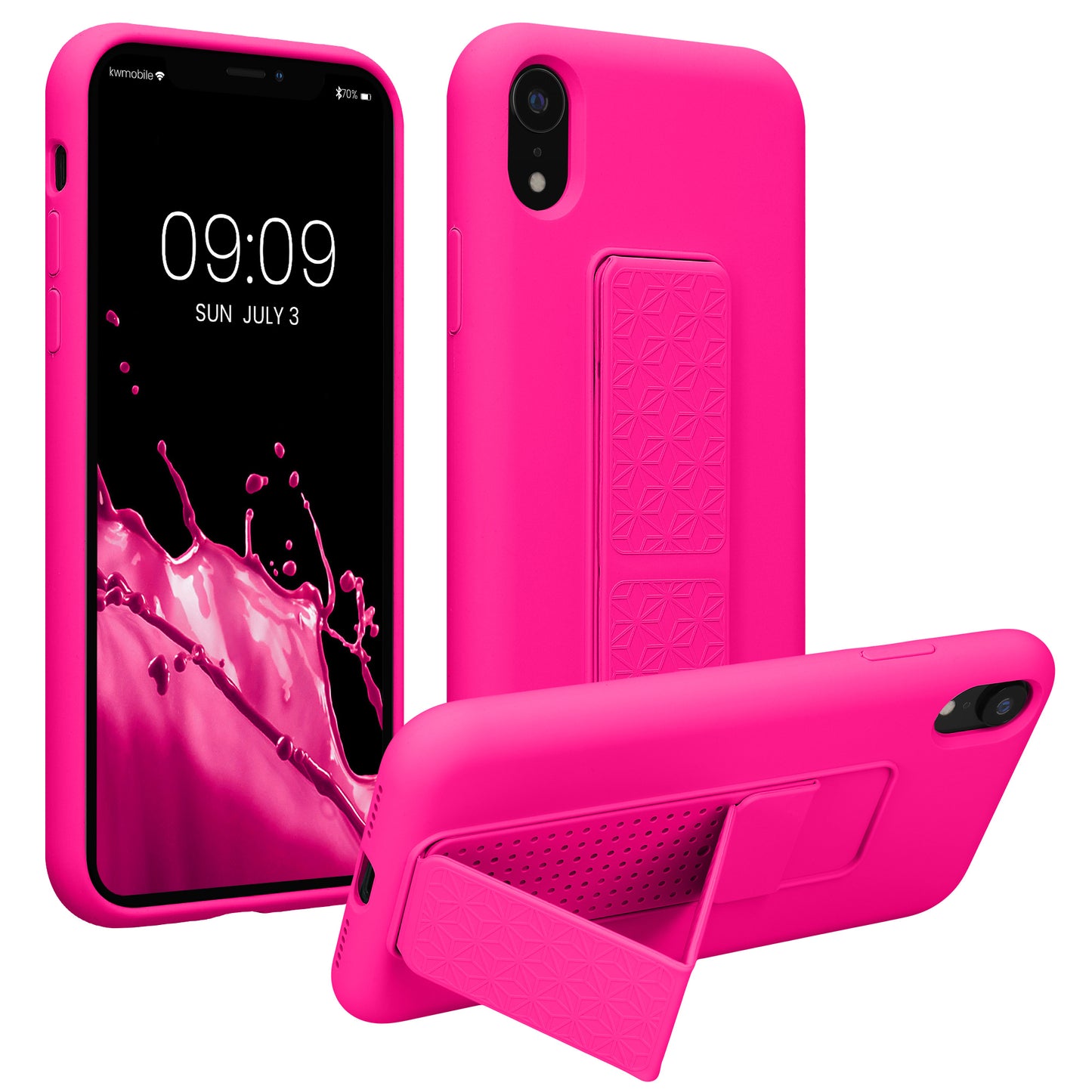 kwmobile Cell Phone Case for Apple iPhone XR Case with Finger Holder and Stand Protective Cover