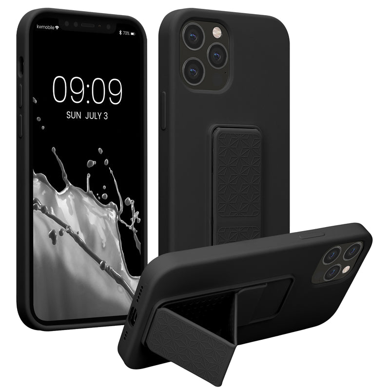 kwmobile Cell Phone Case for Apple iPhone 12 / iPhone 12 Pro with Finger Holder and Stand Protective Cover
