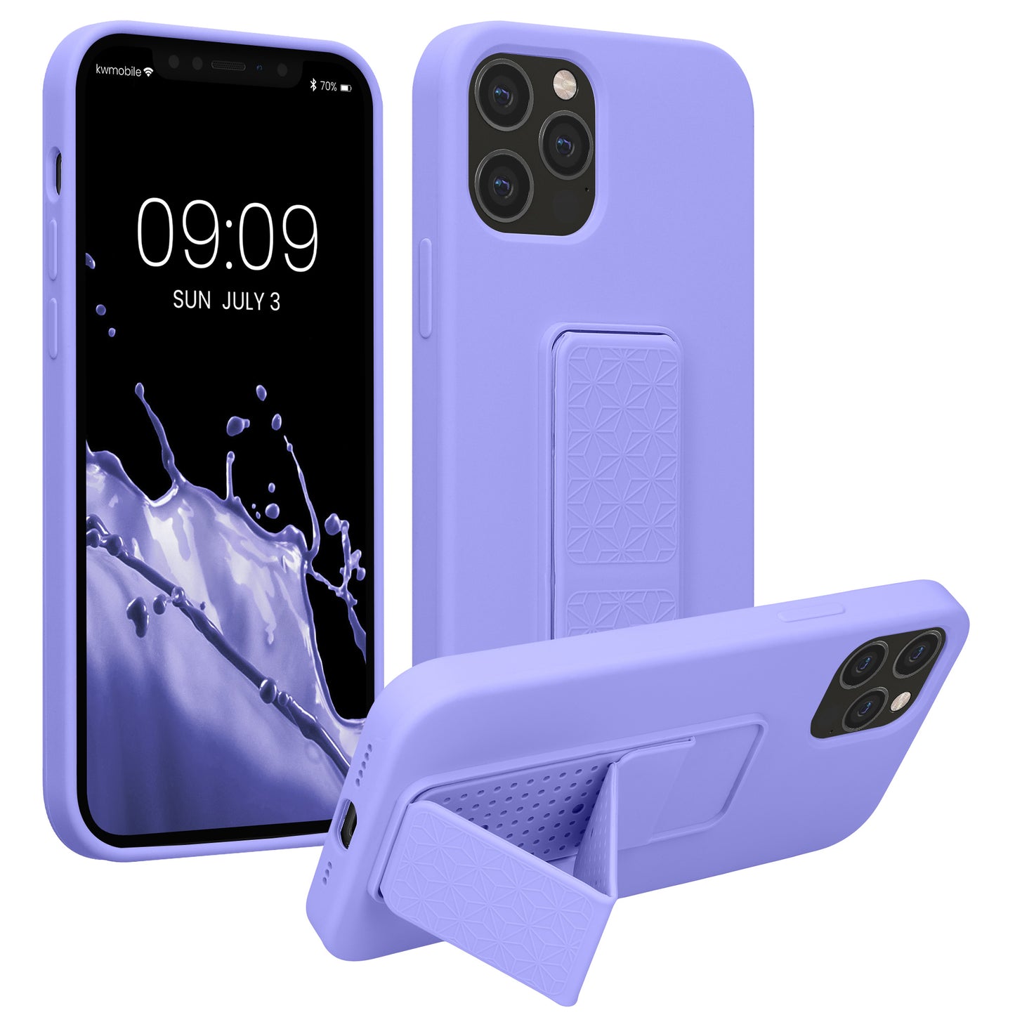 kwmobile Cell Phone Case for Apple iPhone 12 / iPhone 12 Pro with Finger Holder and Stand Protective Cover
