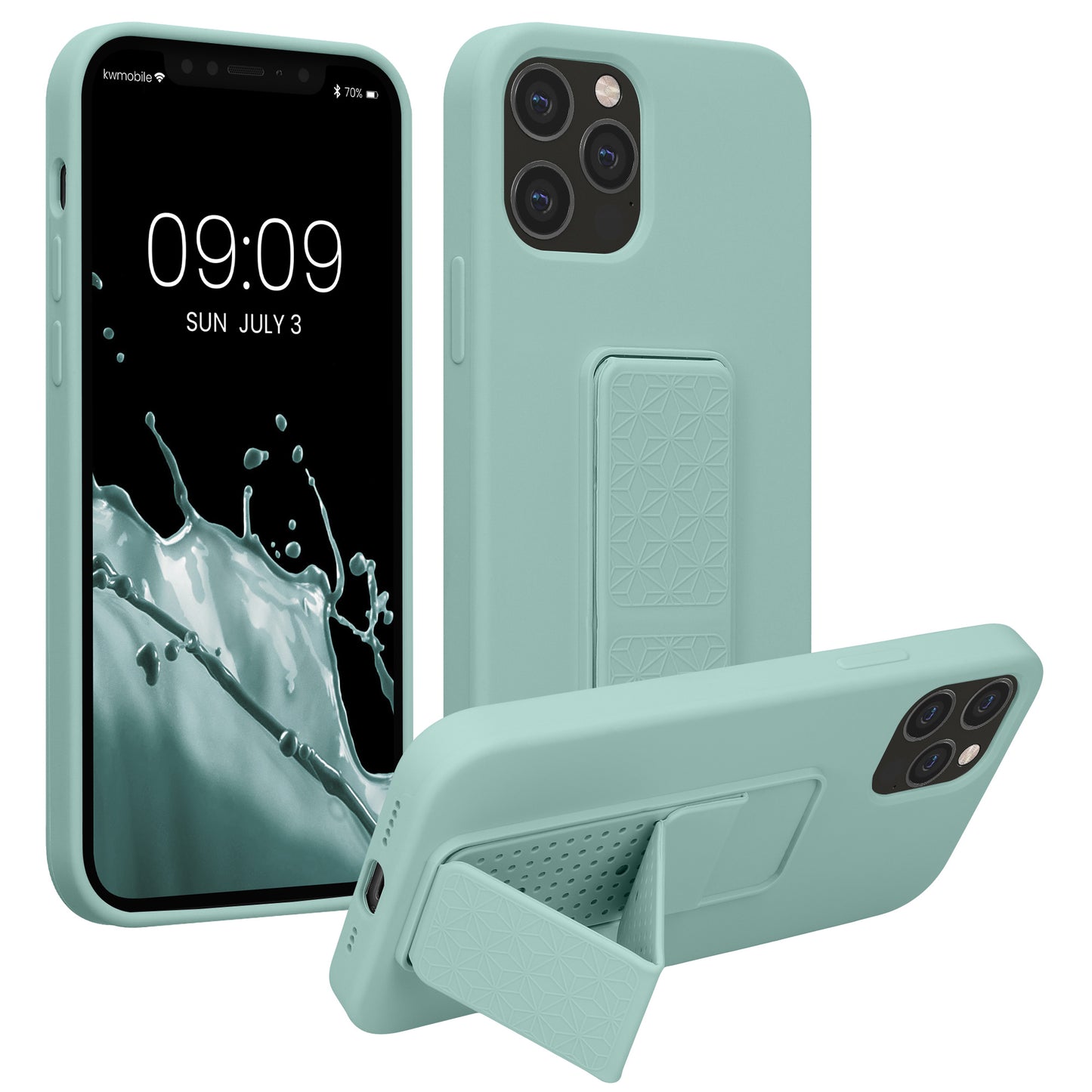 kwmobile Cell Phone Case for Apple iPhone 12 / iPhone 12 Pro with Finger Holder and Stand Protective Cover