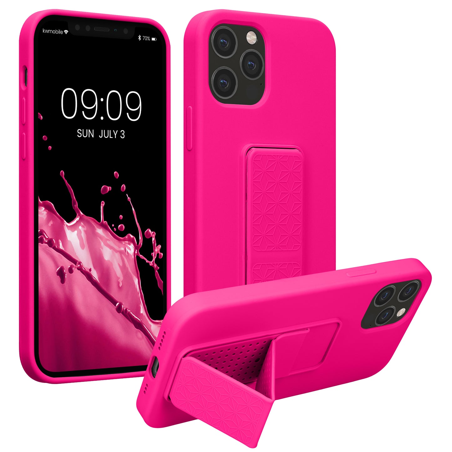 kwmobile Cell Phone Case for Apple iPhone 12 / iPhone 12 Pro with Finger Holder and Stand Protective Cover