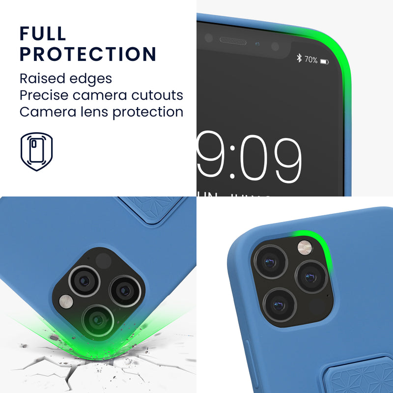 kwmobile Cell Phone Case for Apple iPhone 12 / iPhone 12 Pro with Finger Holder and Stand Protective Cover