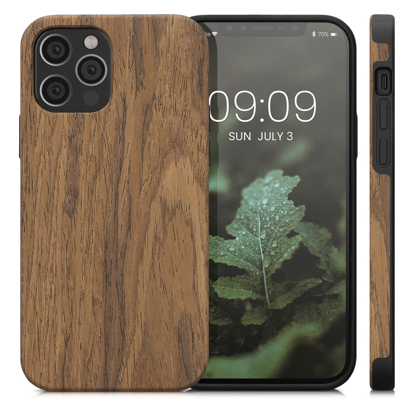 kwmobile Case Compatible with Apple iPhone 12 / iPhone 12 Pro Back Cover Wood Grain