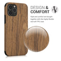 kwmobile Case Compatible with Apple iPhone 12 / iPhone 12 Pro Back Cover Wood Grain
